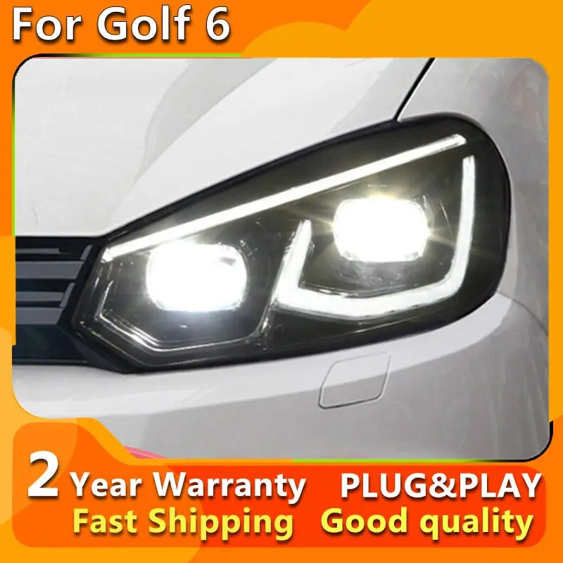 

Передняя фара для VW Golf 6 Golf6 светодиодный фара 2009-2013 фары R20 MK6 DRL поворотный сигнал Дальний свет ангельские глазки