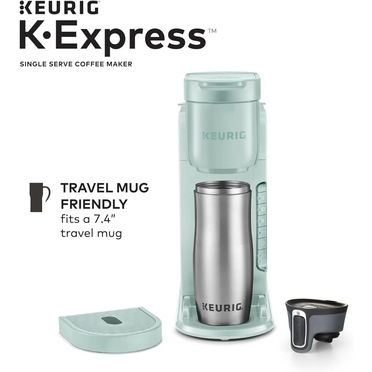 Keurig-cafetera k-express de un solo servicio, cafetera k-cup Pod, color menta