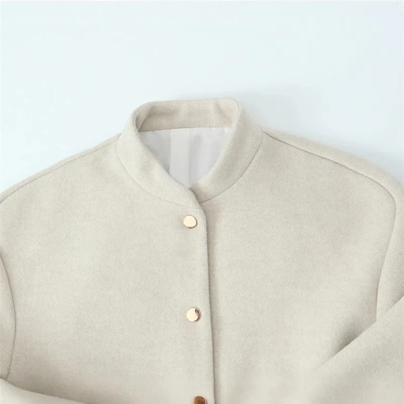 

Fashionable Casual Jacket Versatile Popular Crew Member Coat Full Length Stand Collar JacketWomen's Autumn New Style