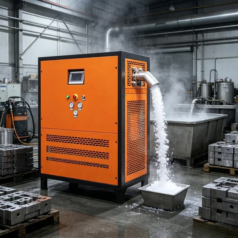 Heavy Duty CO2 Dry Ice Granulator Making Machine Equipment with Large Output and Adjustable Size for Cleaning Storage