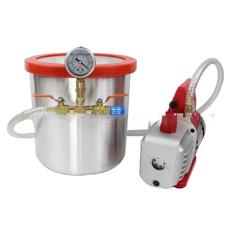 3 gallon aluminum alloy vacuum drum, resin polyurethane defoaming, defoaming with double stage 2 liter refrigerant pump