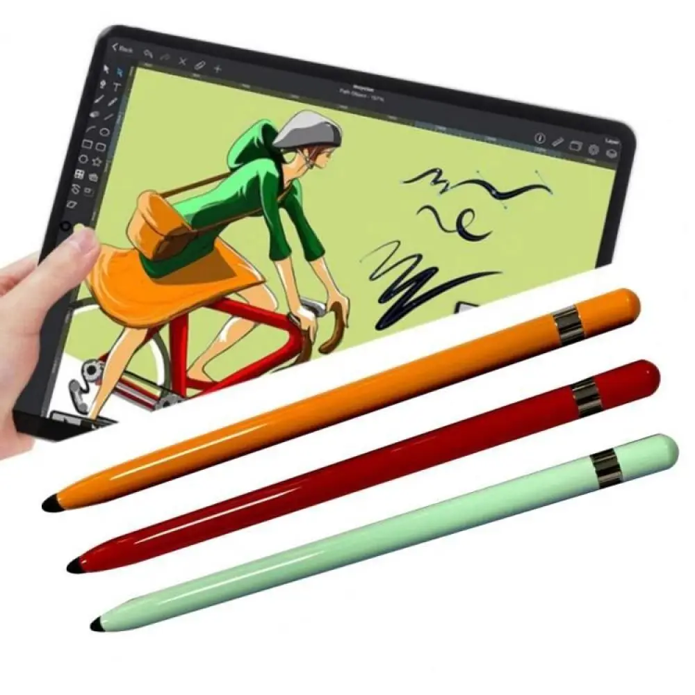 Dual Heads Ends Stylus Portable Tablet Smartphone Universal Replacement Soft Nib Writing Drawing Capacitive Touch Screen Pencil