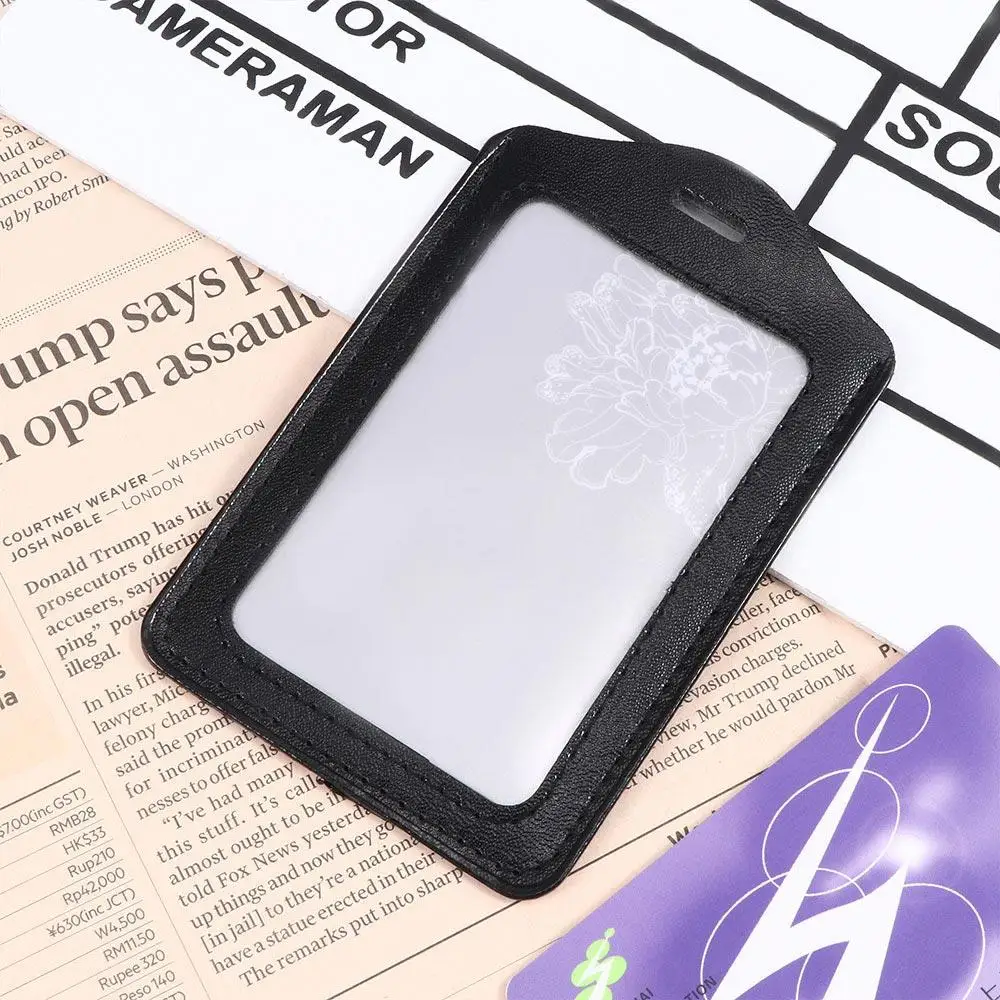 Funda de piel sintética para tarjeta de crédito, 5 piezas, transparente