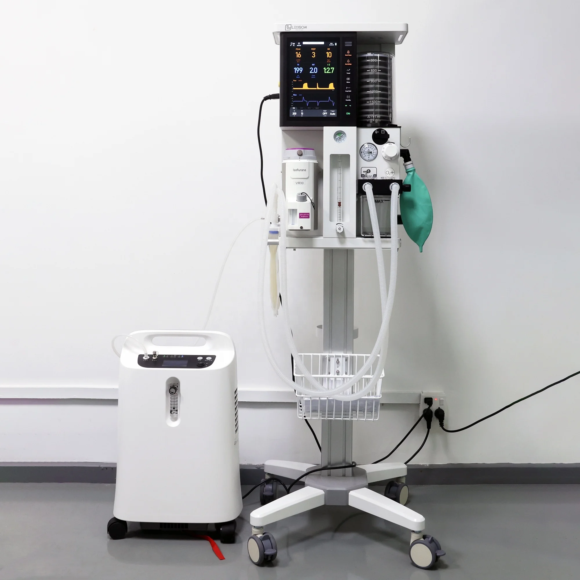 Lexison PRAT-E70V Mobile Veterinary Use Turbine Driven Ultra-compact Anesthesia Machine Ventilator AC 110-220V For Animal Use