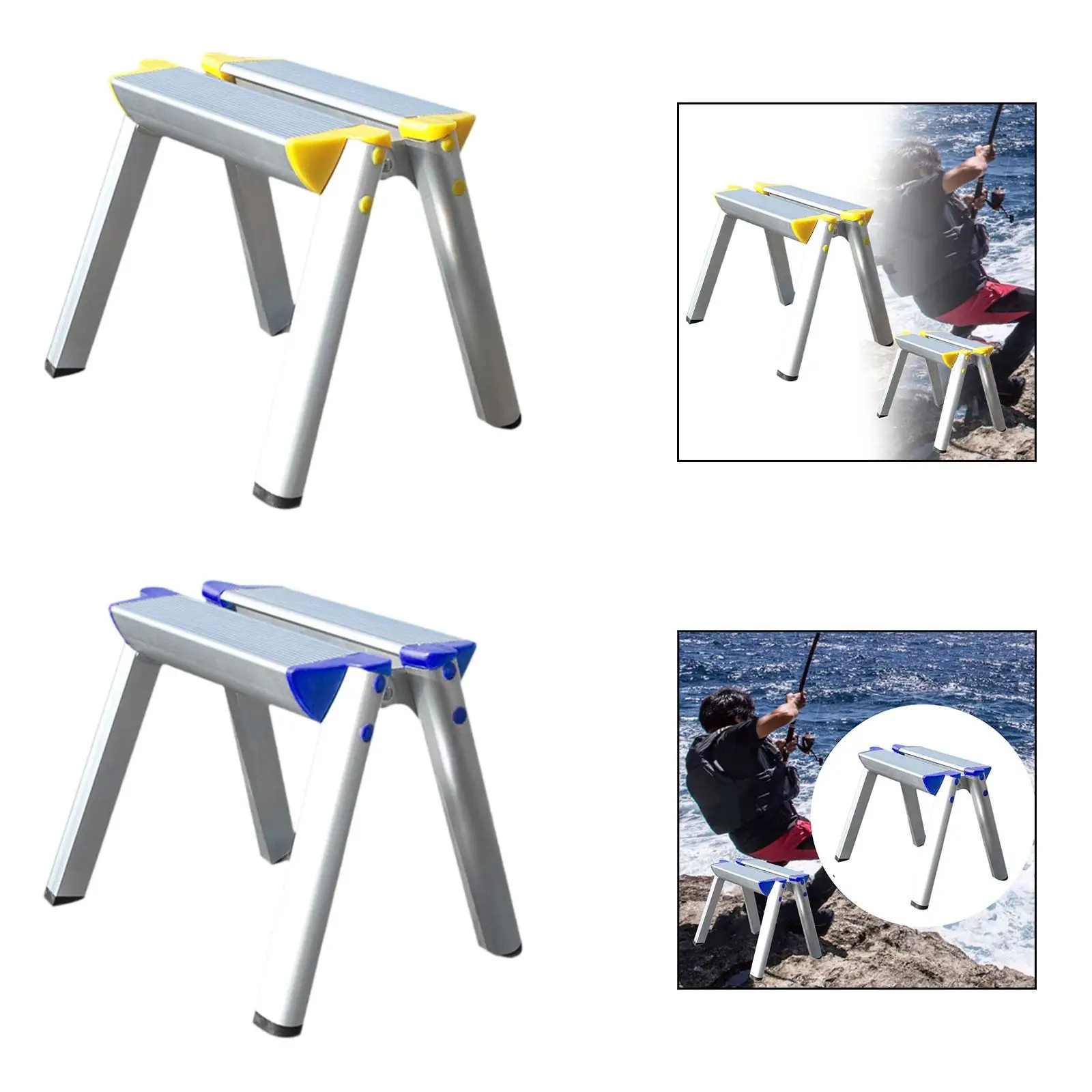 

Folding Ladder Easy Carry Fishing Stool Nonslip Step Stool Household Step Ladder