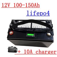 RT 12.8v 150AH lithium battery 12V 100Ah 120Ah 130Ah battery for caravan boat Inverter Portable power RV + 10A charger