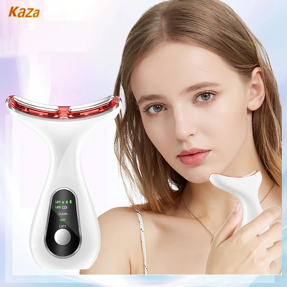 เครื่องนวดหน้า EMS ใบหน้าไมโครกระแสคอใบหน้าอุปกรณ์ยกกระชับบำบัดด้วยแสงสีแดงต่อต้านริ้วรอยกระชับผิวเครื่องนวดหน้า