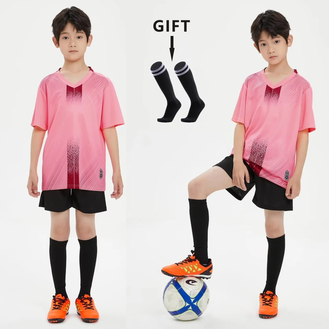 Boys Football Jersey tracksuit Child Soccer Sports Uniforms Kids Play Ball Sportswear Kits vest children\'s football suit Socks