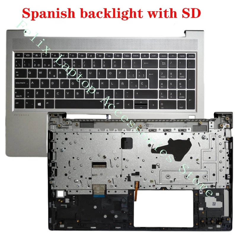 New US/LA/SP/UK Keyboard with Backlight palmrest cover For HP ProBook 450 G8 G9 650 455R ZHAN 66Pro15 G4 M21742-001