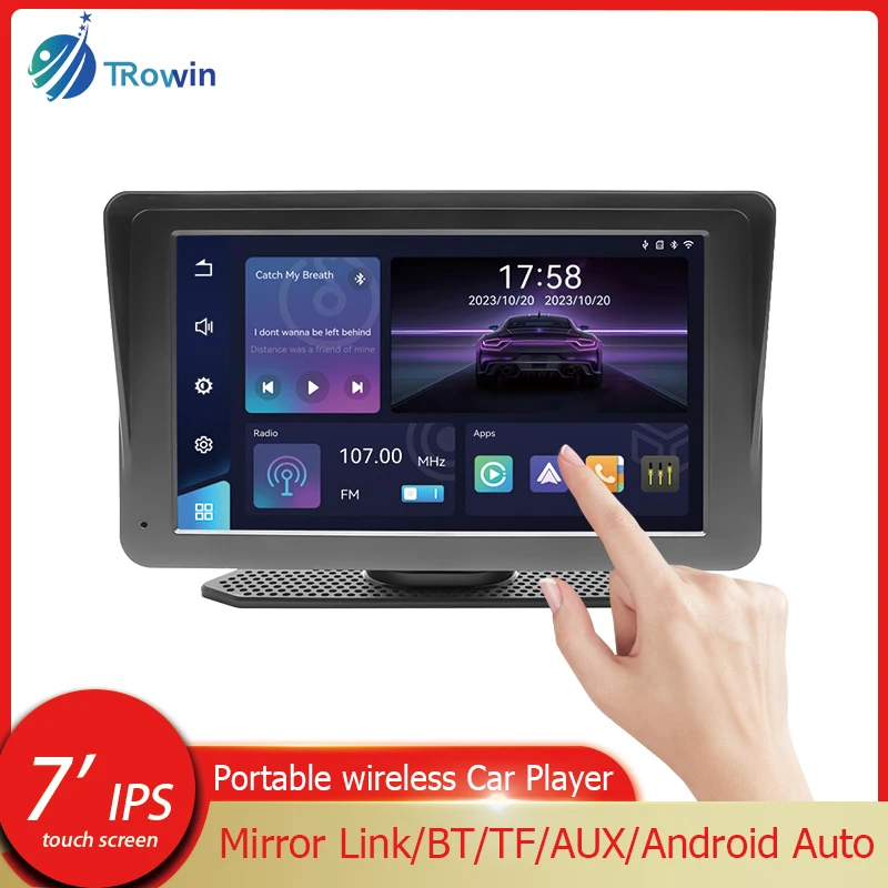 

Portable Wireless 7"IPS Touch Screen Carplay Android Auto Multimedia Player Mirror Link Reverse lmage