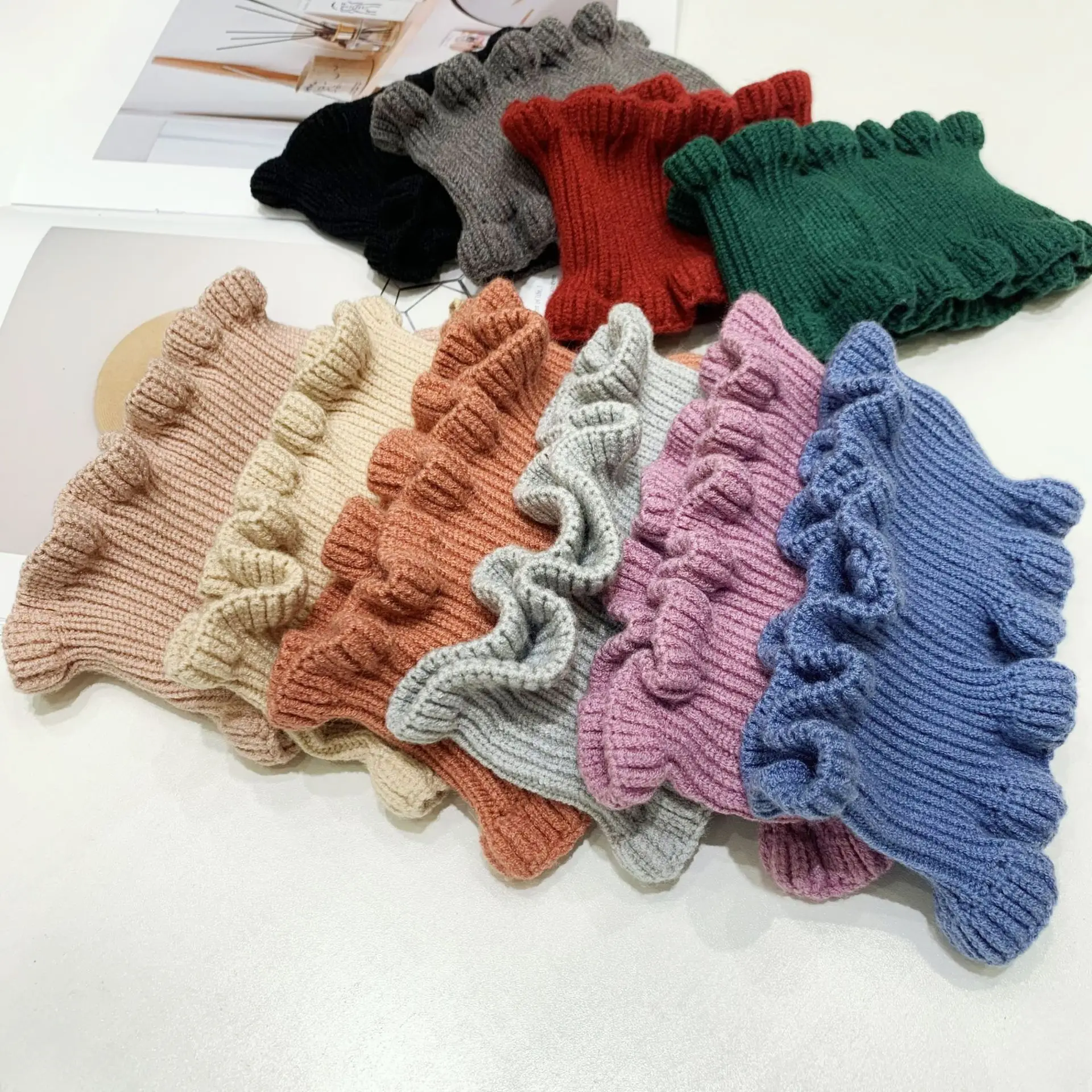 Kids Adult Neck Scarf  Women Neckpiece Crochet Muffler Wool Knit Winter Crochet Knitted Baby Girl Neckerchief Neck Collar Sleeve