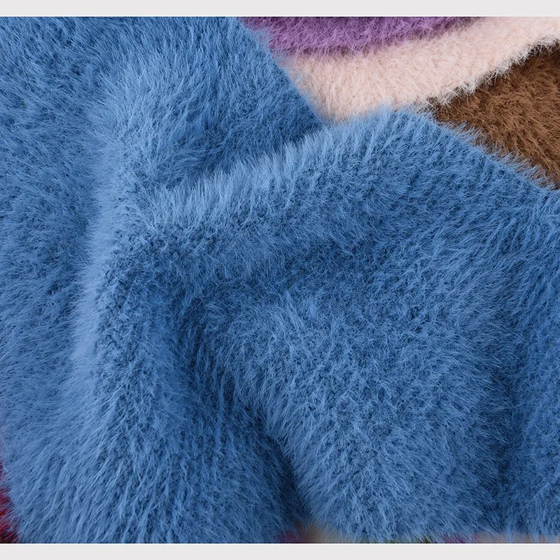 French Headscarf Women Autumn Winter Warmth Plush Knitted Wool Triangle Towel Sweet and Cute Tied Lace-up Knitted Headband
