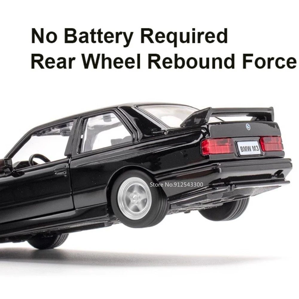1/36 bmw m3 1987 liga brinquedos modelo de carro metal diecasts veículos de brinquedo autêntico requintado interior puxar para trás 2 portas abertas crianças presente