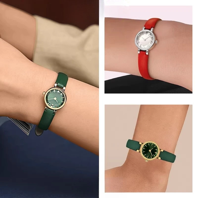 Convex-shaped fine leather Watch strap women of For Original Tissot 1853 T-GOLD little cute Lovely T140.009 watchband green red