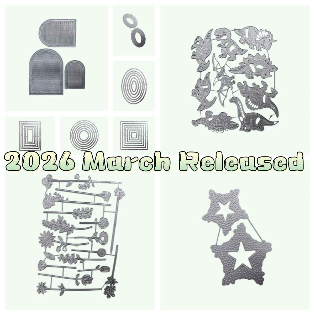 

Signature Florals Star Oval Slatted Arch Collection Metal Cutting Dies for DIY Making Card Scrapbook Embossed Paper Album Craft