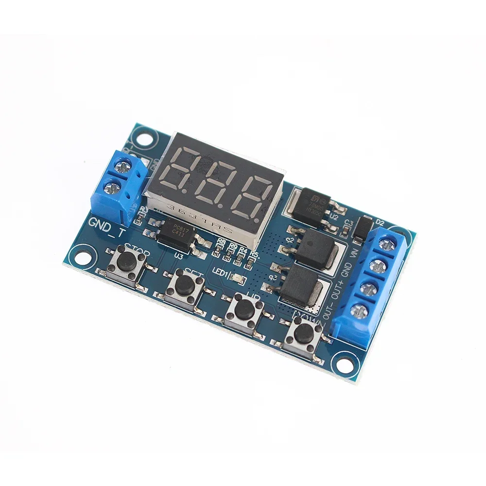 DC 12V 24V Dual MOS Timer Relay Module Adjustable Delay/Cycle Timing Control LED Display Module for DIY Automation Industrial