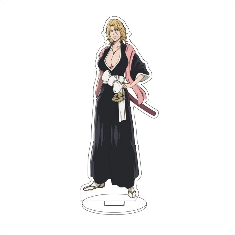 Anime BLEACH Keychain Figure Pendant Death Acrylic Stand Standing Leather Keychain for Women Men Jewelry Accessories Gift