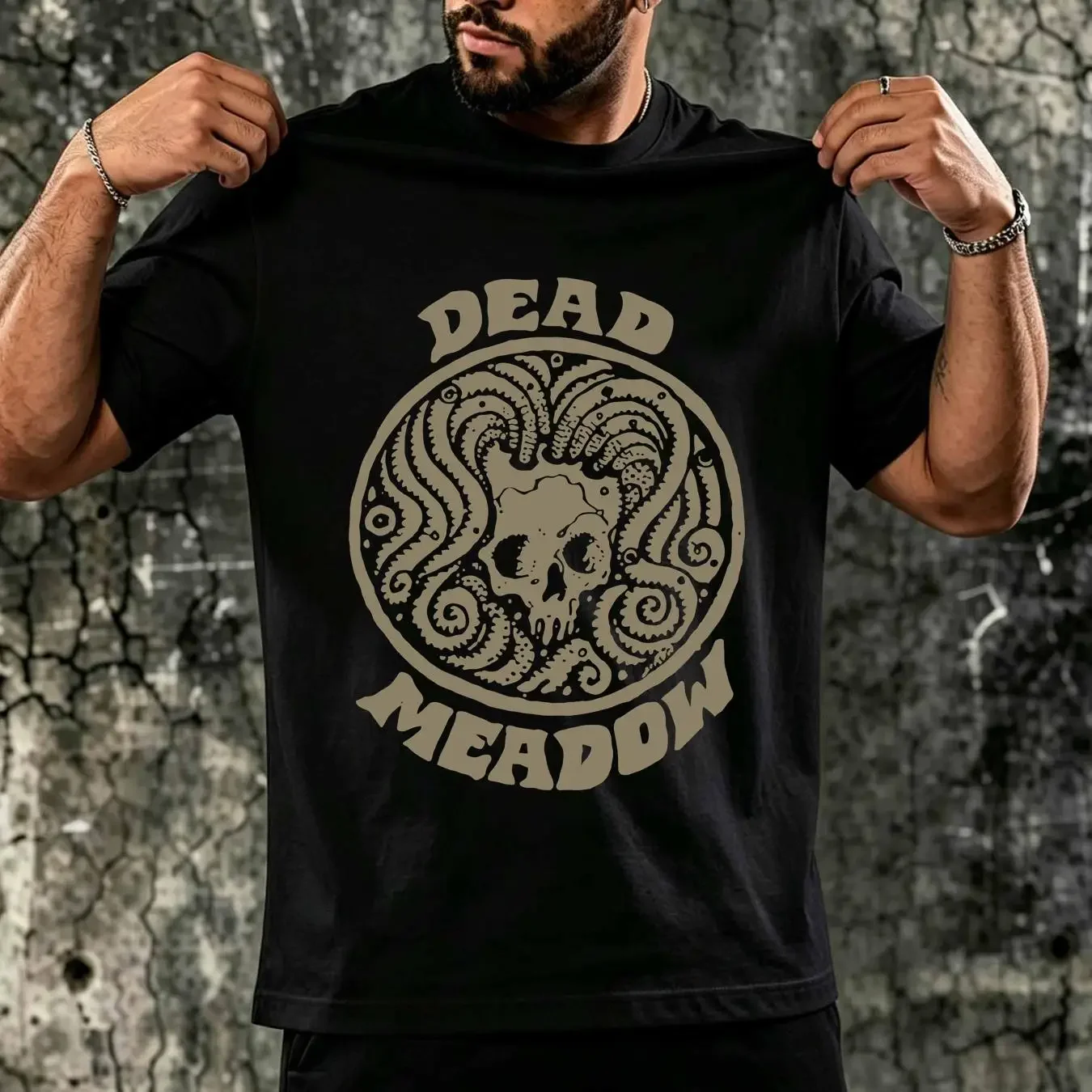 washed T Shirt Vintage Dead Meadow band Men Black All Sizes S to 4XL YY327 vintage Washed designer clothes graphic homme