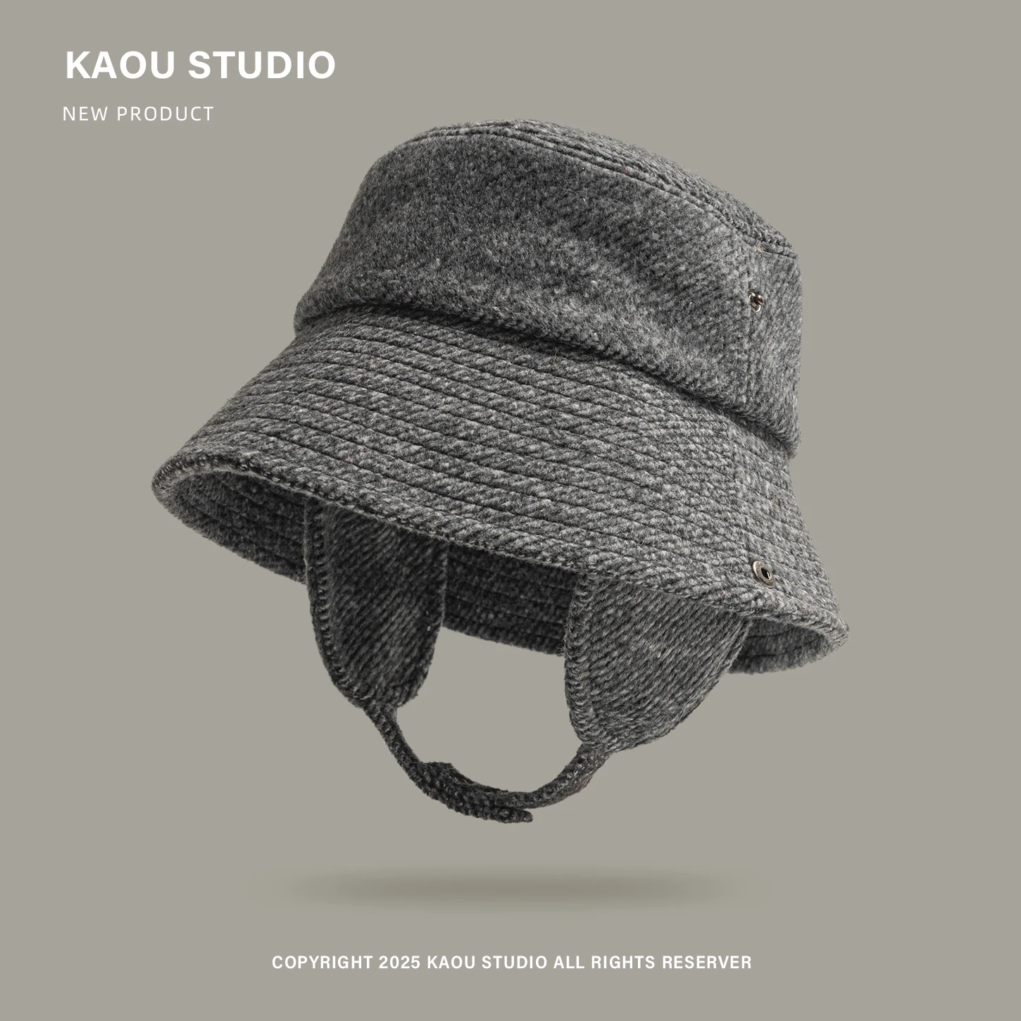 Woolen Fisherman Hat Simple Autumn Winter Wide Brim Windproof Ear Protection Hat Versatile Relaxed Bucket Hat