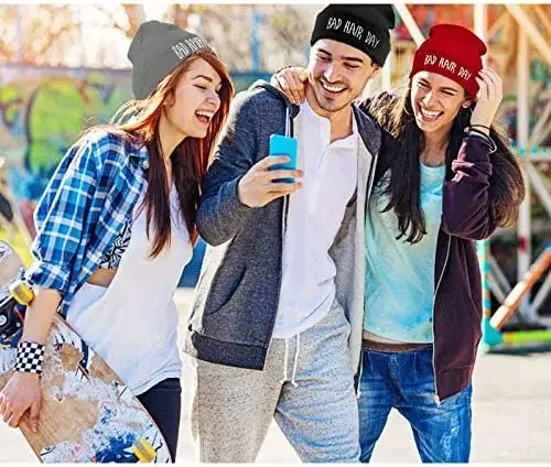 MEN WOMEN Warm Knit Beanie Hat Funny 