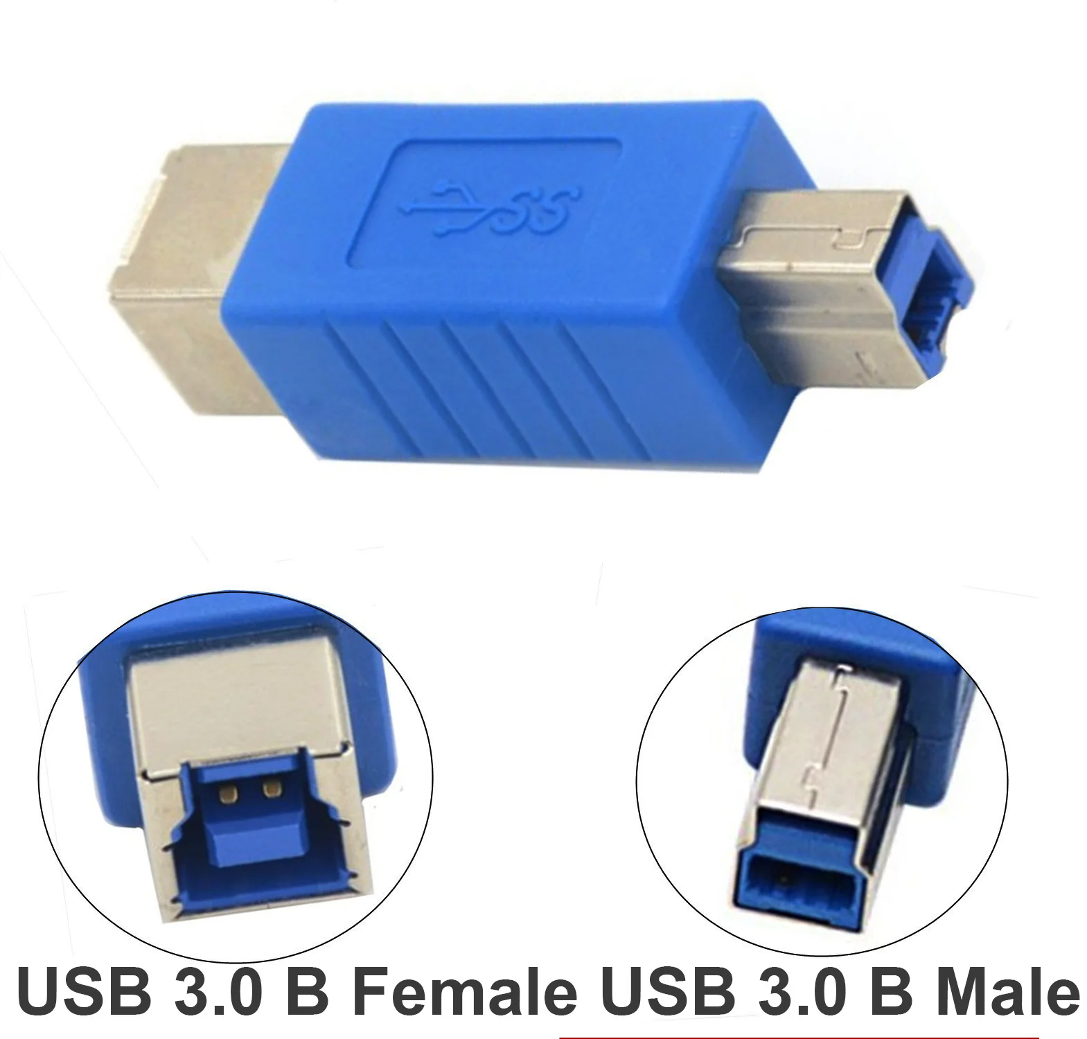 USB 3.0 Type B Male to USB 3.0 B Female Coupler Data Extender Connector Converter Adapter for Printer Scanner Cable