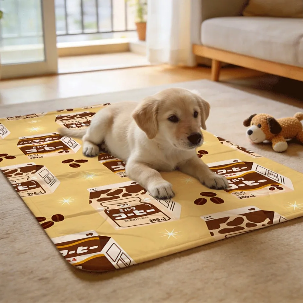 Cute milk carton coffee bean sparkle Reusable Dog Training Pads Non-Toxic Materials for Pet Safety