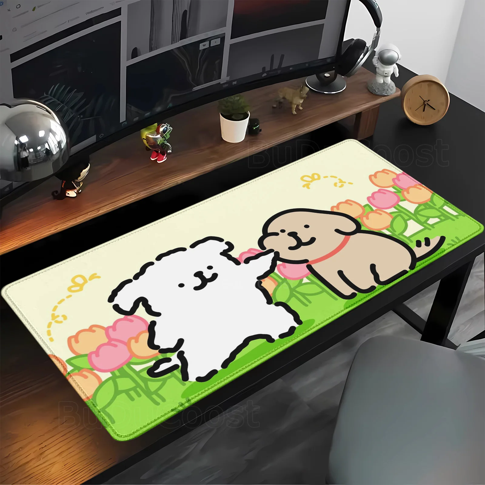 Maltese puppy art Durable Mouse Desktop Pad Pad Fashion Large rubber XXL mouse pad with lock PC Gaming case Esports edge