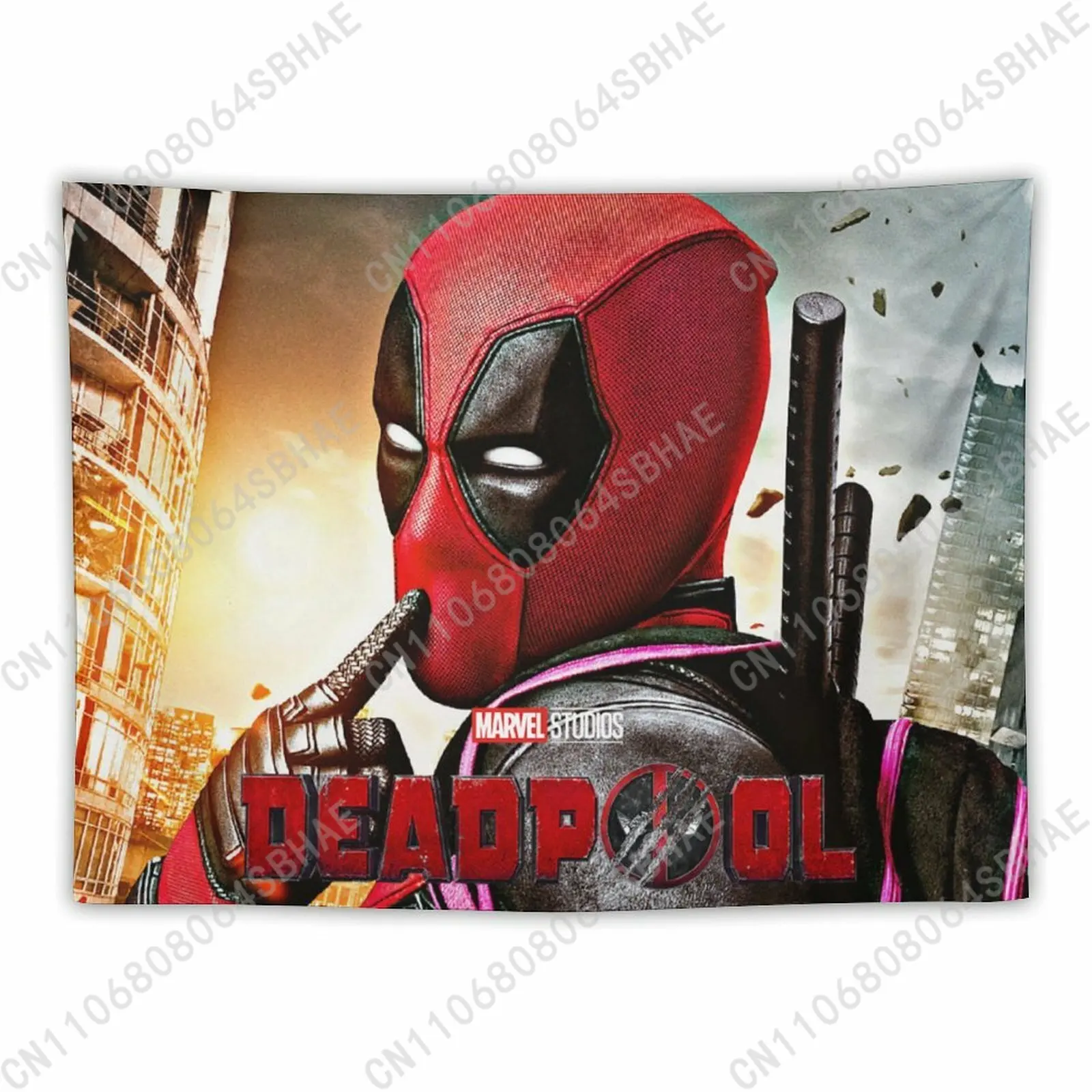 

Marvel Deadpool Custom Photo Wall Tapestry Personalized Blanket Wall Hanging Bedroom Living Room Birthday Gift Cosplay