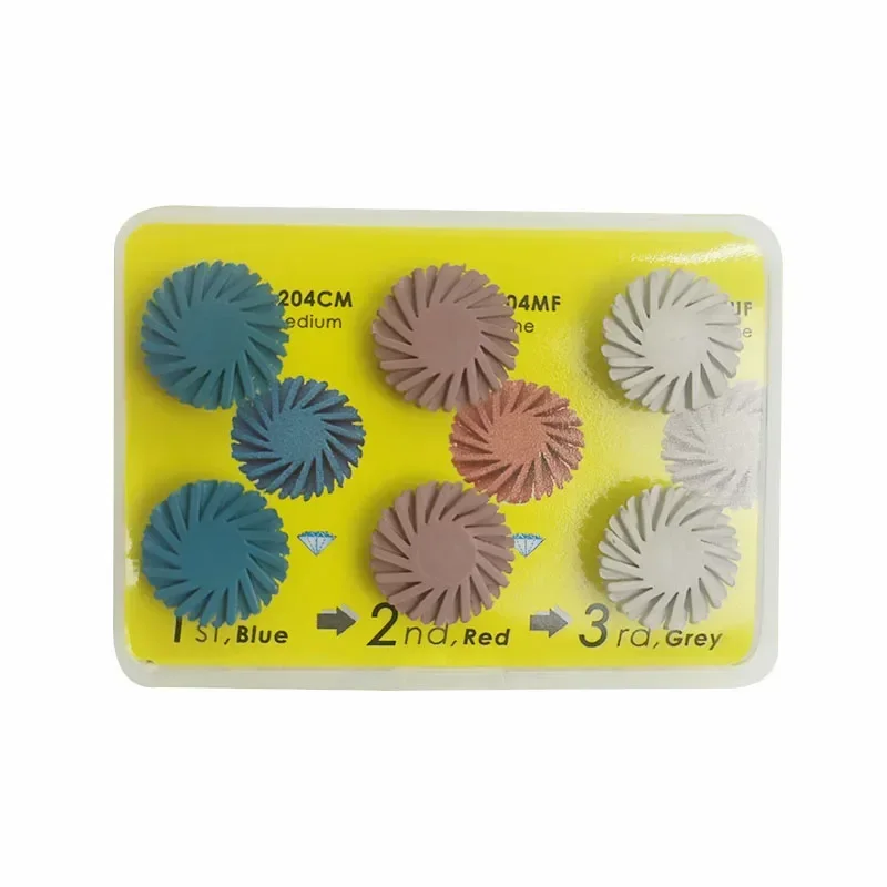 6pcs/kit Dental Silicone Diamond Polisher Leaf Wheels Crown Filling Composite Polisher Technician Supplies Dentist Lab Tools