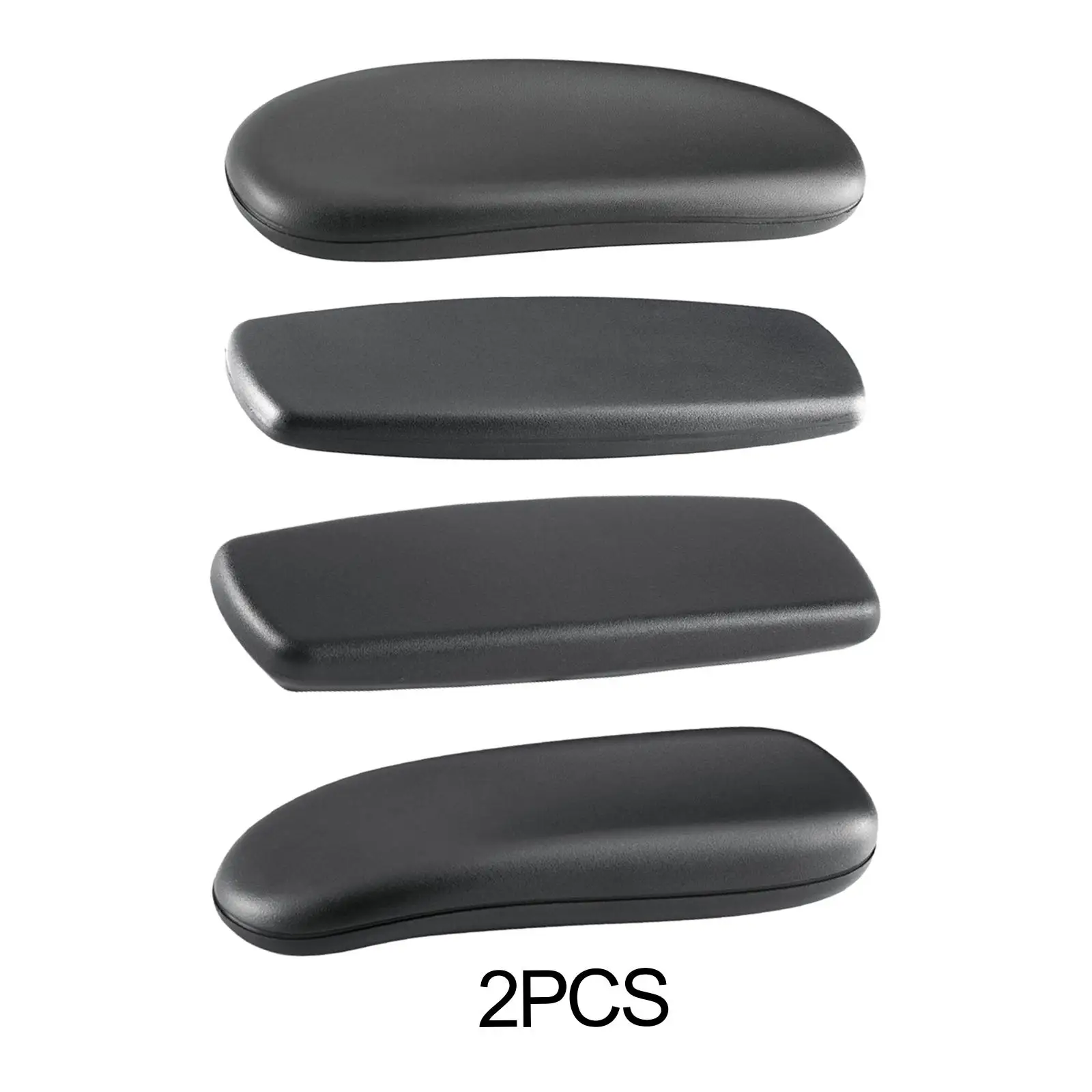 2x Gaming Chair Armrest Pads Replacement Black Simple Line Computer Chair Parts Durable Easy Installation PU Leather Universal