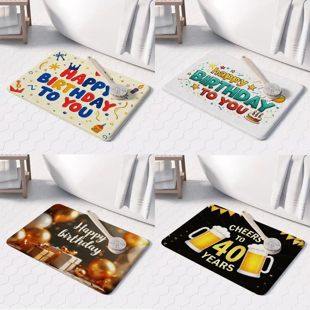 

Happy Birthday Cheers Floor Mat Printed Large Carpets Room And Bedroom Carpets Bathroom Anti Slip Door MATS Small Carpets