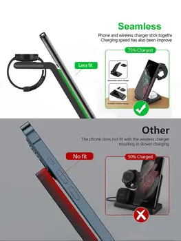 Bezdrátová nabíječka 3 v 1 pro Samsung S24 S23 Ultra/S22/S21/Note 20/Z Flip 6/Z Fold 6 Rychlonabíjecí stanice pro Galaxy Watch 7 Pro 8 nejlepší prodej Handsfree od Googlu Pixel - №5