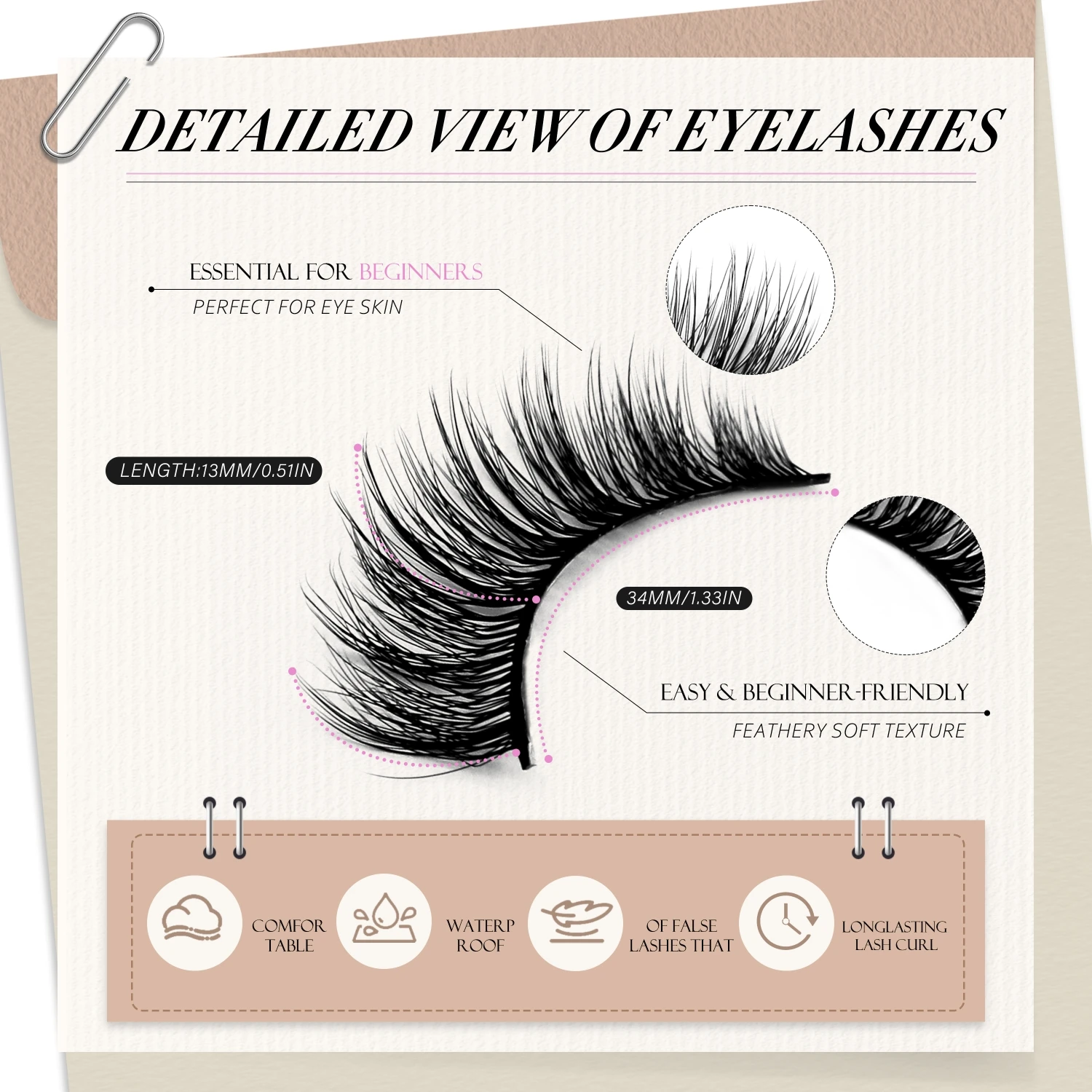 Veltrinay Wimpern Nerz Falsche Wimpern Natürliche Wispy Lashes Weiche Faux Nerz Wimpern Plüsch Falsche Wimpern Make-up