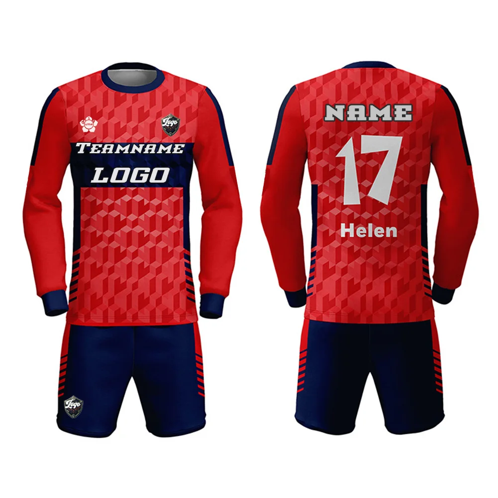 Long Sleeved Football Jersey Set Customized Men Women Youth College Soccer Team Uniform Competition Training Round Neck Clothes