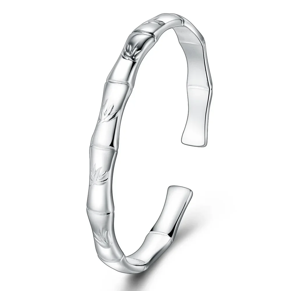 925 Sterling Silver Bracelet For Women men Fashion Wedding Party Cute Lady Handmade weaving Jewelry bamboo joint Beautiful
