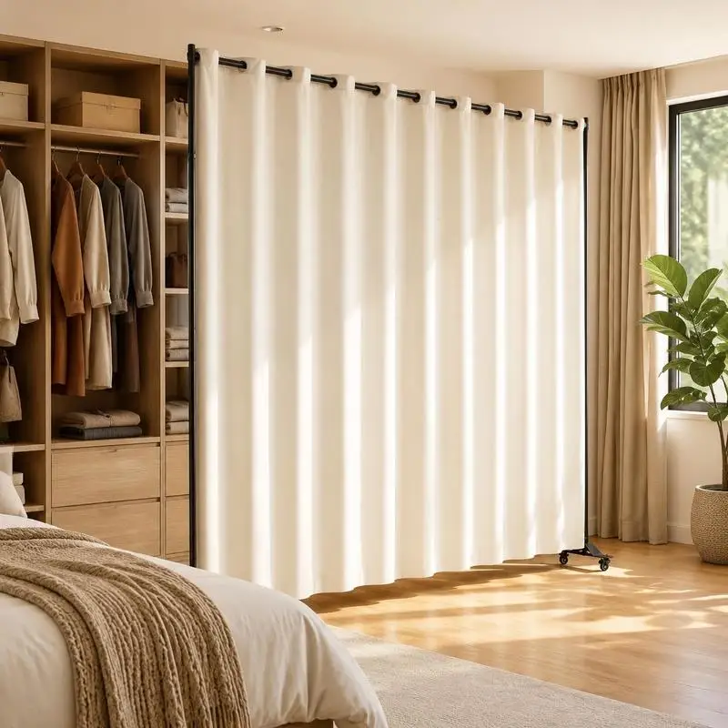 Raumteiler, Trennwand, Sichtschutz, freistehende Trennwand, Einzelpaneel, tragbarer Sichtschutz für Büro, Schlafzimmer, Esszimmer, Arbeitszimmer, Balkon, rollbarer Raumteiler (308,5 x 45 x 245,5 cm),