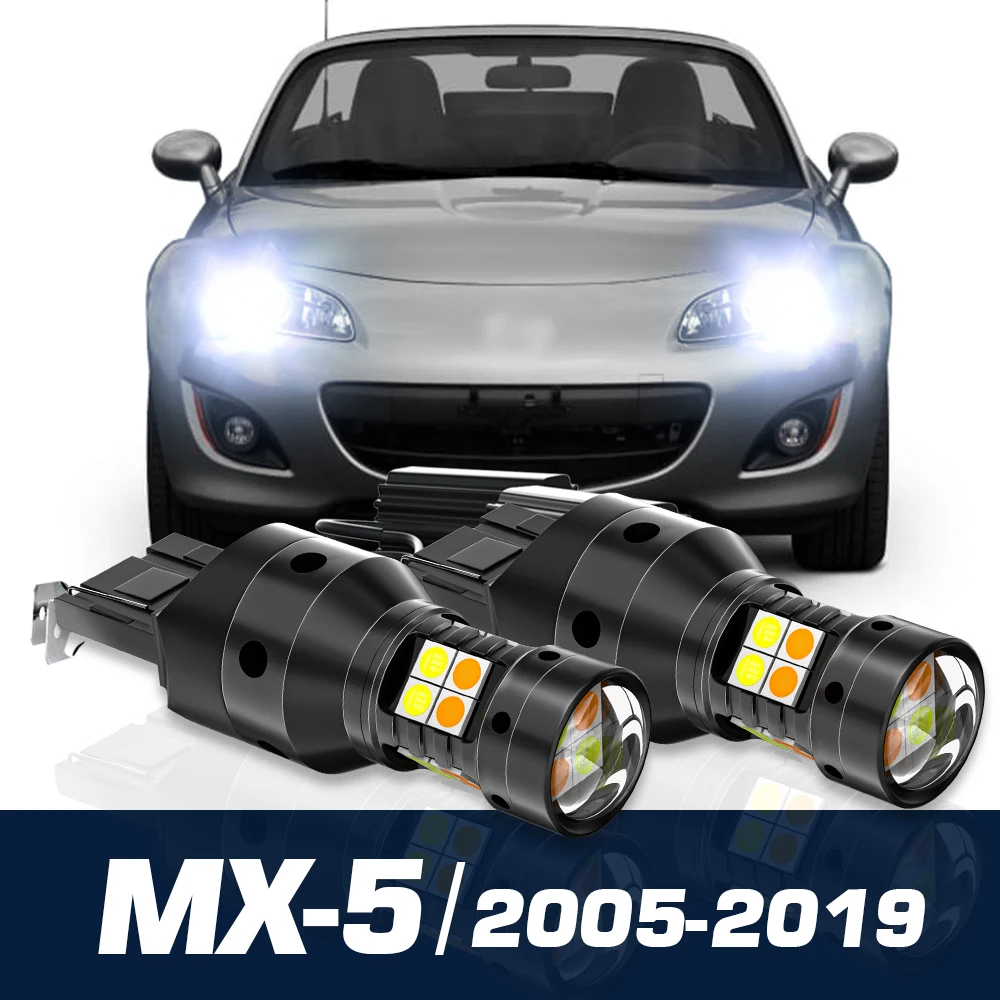 2x sinyal belok Mode ganda LED + lampu jalan siang hari Aksesori DRL Canbus untuk Mazda MX-5 MX5 2005-2019 2013 2014 2015 2016