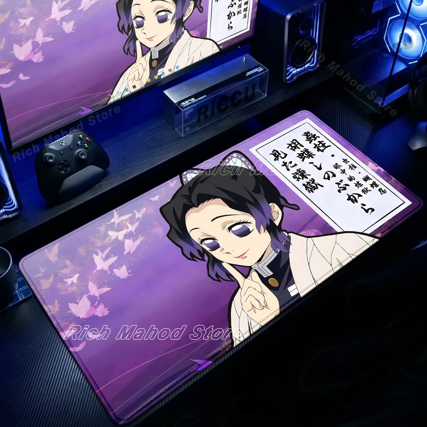 

Anime Demon Slayer Kochou Shinobu Large Mousepad XXL Computer Gamer Tablepad Natural Rubber Carpet Mechanical Keyboard Mouse Pad