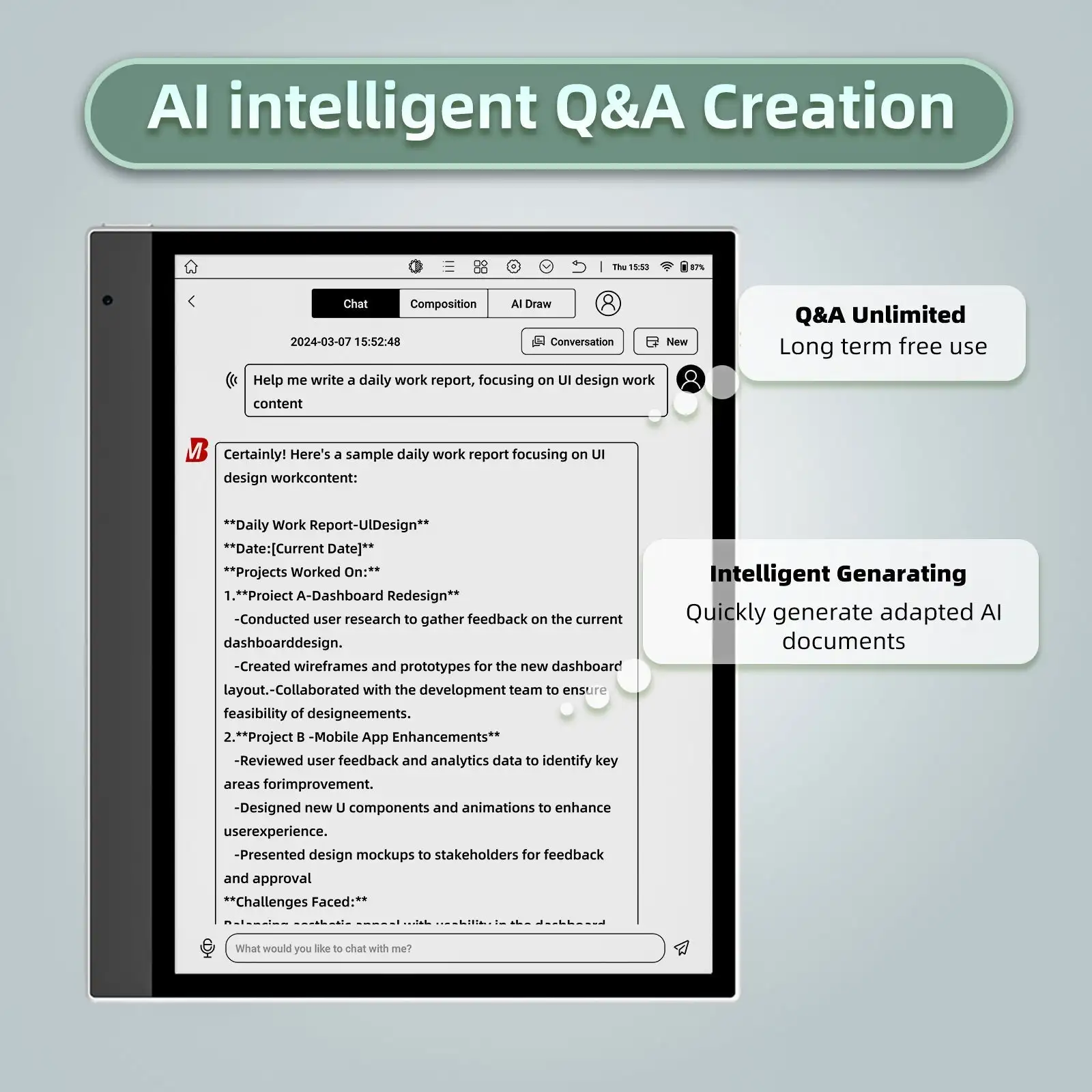 BigMe-InnoteX Color EInk Tablet, 10.3 ", Leitor de Livros Eletrônicos, E Ink Paper Tablet, Sistema Android Aberto, Suporte a Aplicativo Kindle