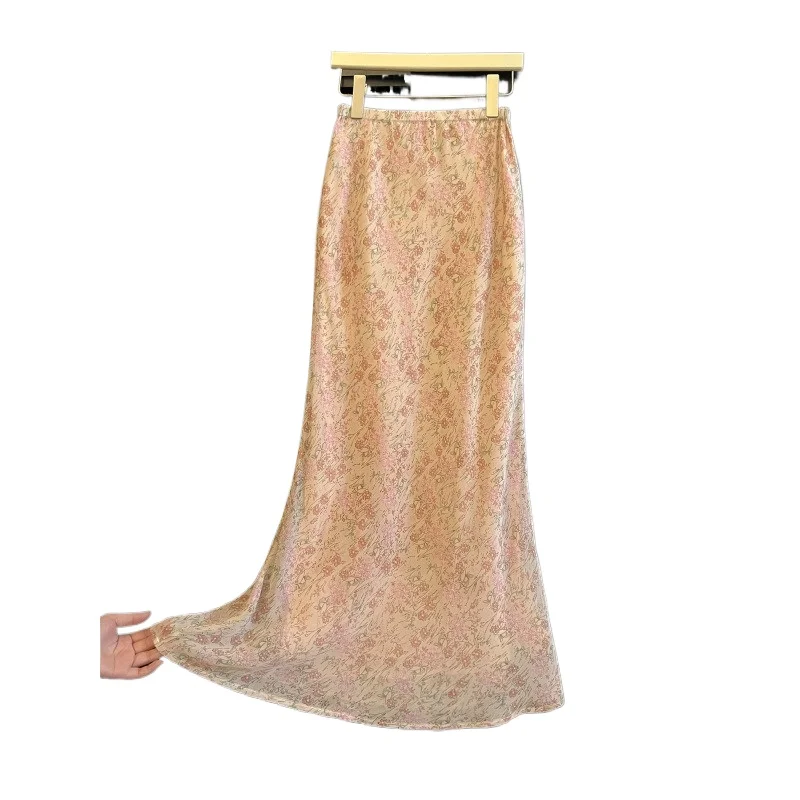 Floral Skirt Women's High Waist Medium and Long Dress