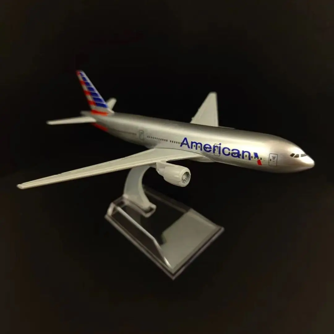 1:400 Scale Metal Aviation Miniature, American B777 Aircraft Model Airplane Replica, Kids Room Decor Xmas Gift Toys for Boy