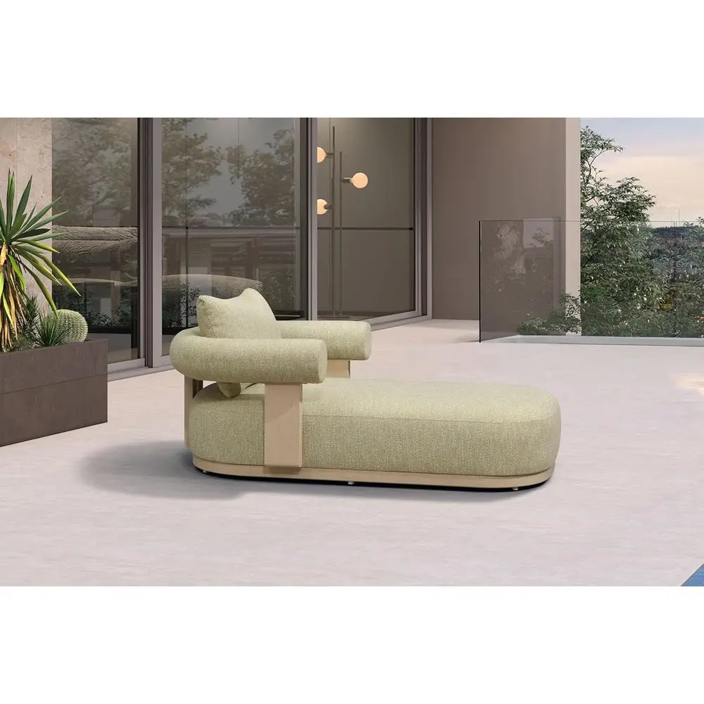 

1 Piece Chair ern Lounger Daybed with Lumbar Pillow and Armrest or Patio Poolside Beach Suthing Deck, Green