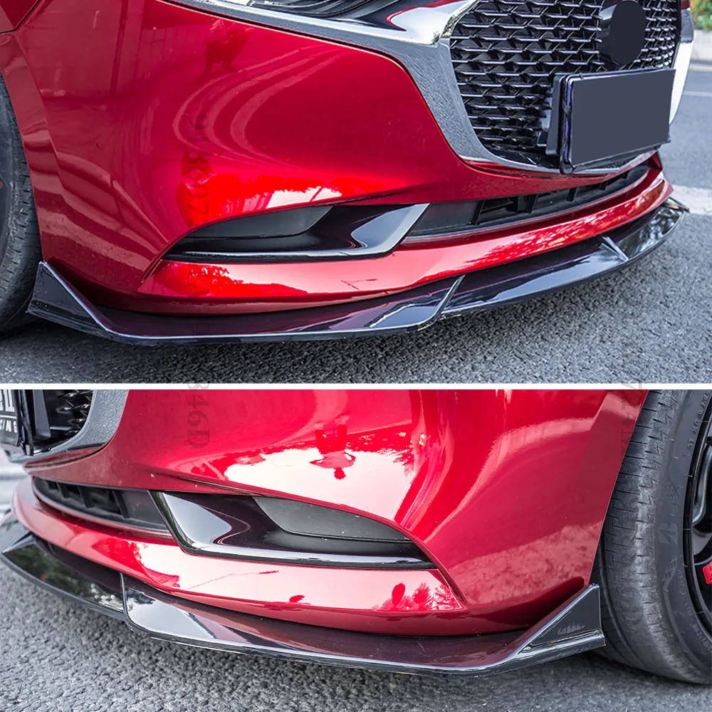 High Quality Front Bumper Lip Chin For Mazda 3 Axela 2022 2021 2020 Sedan Protector Cover Diffuser Body Kit Tuning Trim Styling