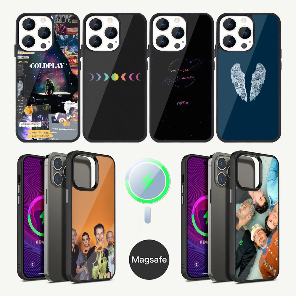 Hot Band C-Coldplay Phone Case For iPhone 16,15,14,13,12,11,Plus,Pro,Max Mini Magsafe Magnetic Wireless Charging