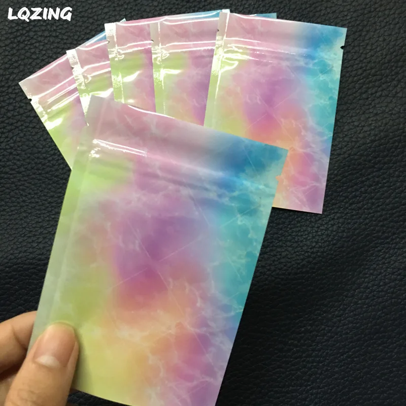 300 kolor komputera marmurowy wzór aluminiowany płaski zamek błyskawiczny sól do kąpieli kosmetyczka torby woreczki z zamkiem mała folia torby na żywność 8C gruby — zdjęcie 7
