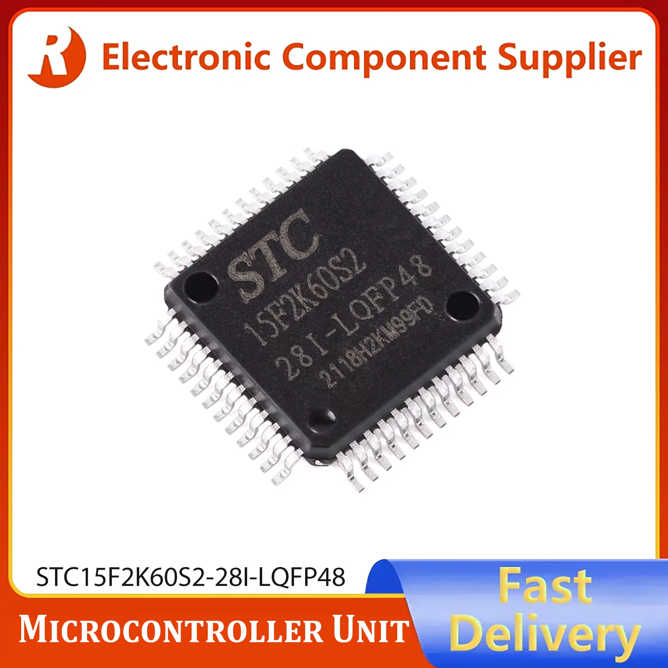 1pcs Genuine STC15F2K60S2-28I-LQFP48 Enhanced 1T 8051 Microcontroller Unit (MCU)