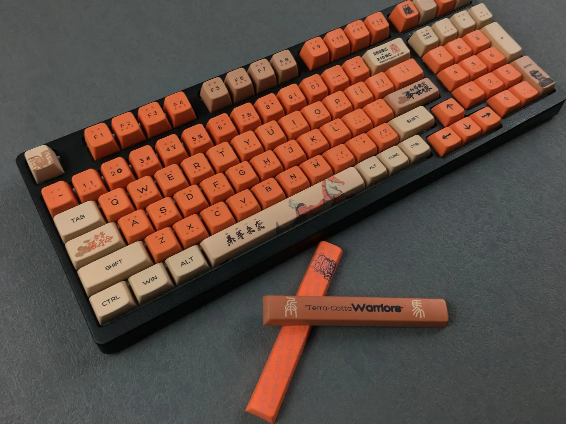 Pbt Keycap 132 Toetsen Terra Cotta Krijgers Sda Profiel Chinese Engelse Keycaps Voor Cherry Mx Switch Gaming Mechanisch Toetsenbord