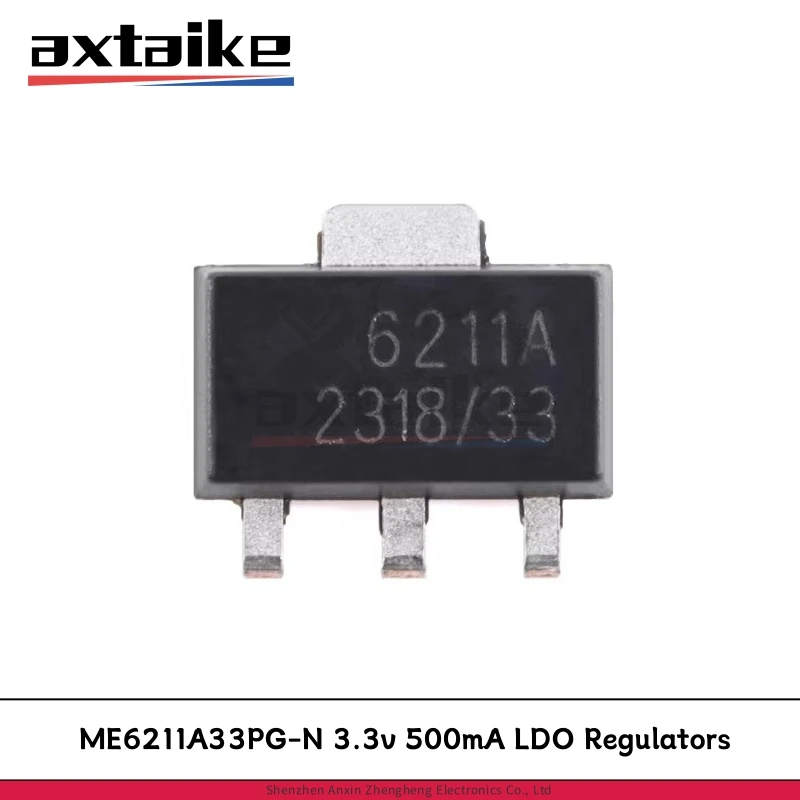 

20PCS ME6211A33PG-N SOT-89 6211A 3.3V 3V3 500mA High Speed LDO Regulators High PSRR Low noise ME6211 Series Transistor IC