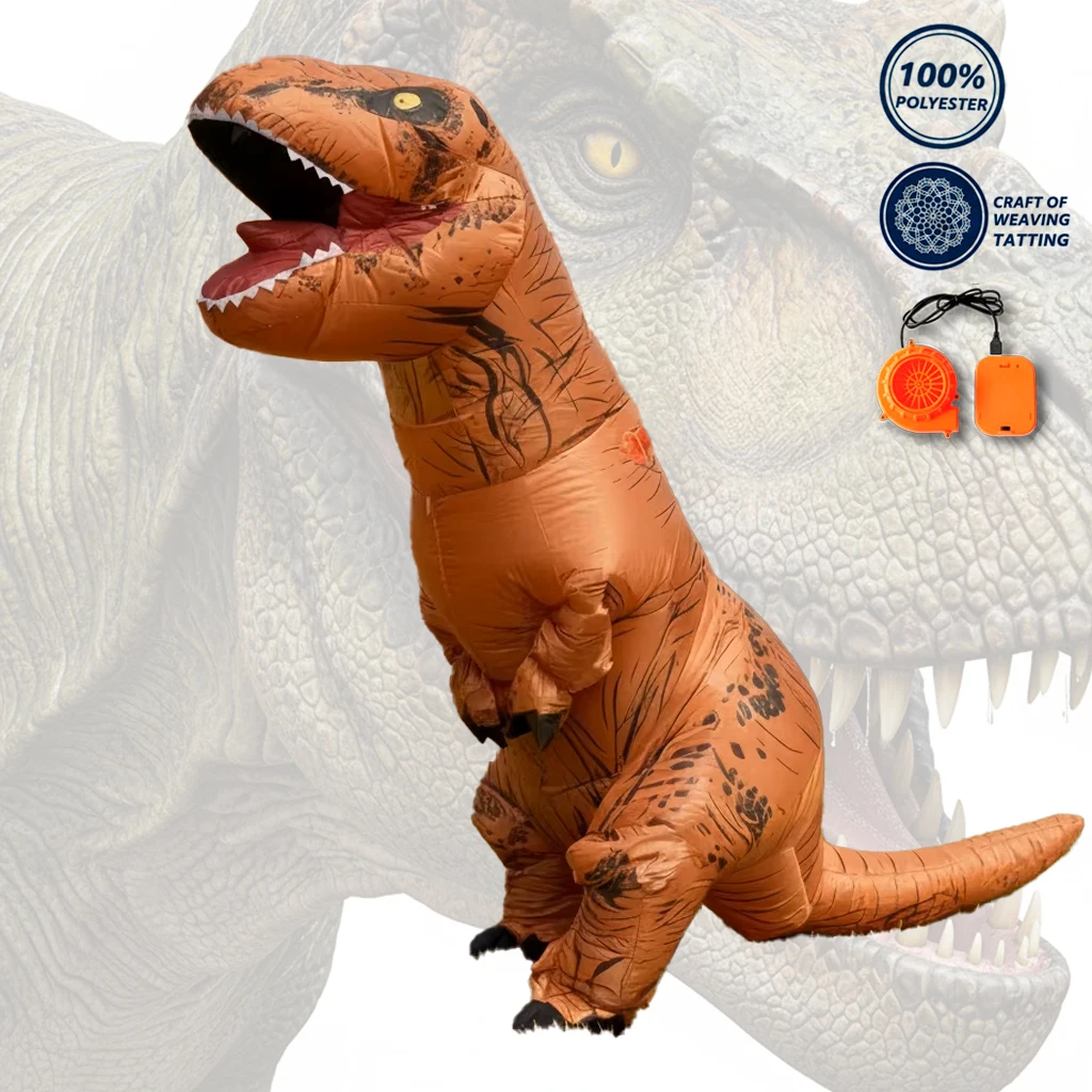 Adult Inflatable T-Rex Costume Funny Blow Up Suit Unisex for Christmas Thanksgiving Carnival Holiday Gift Cosplay