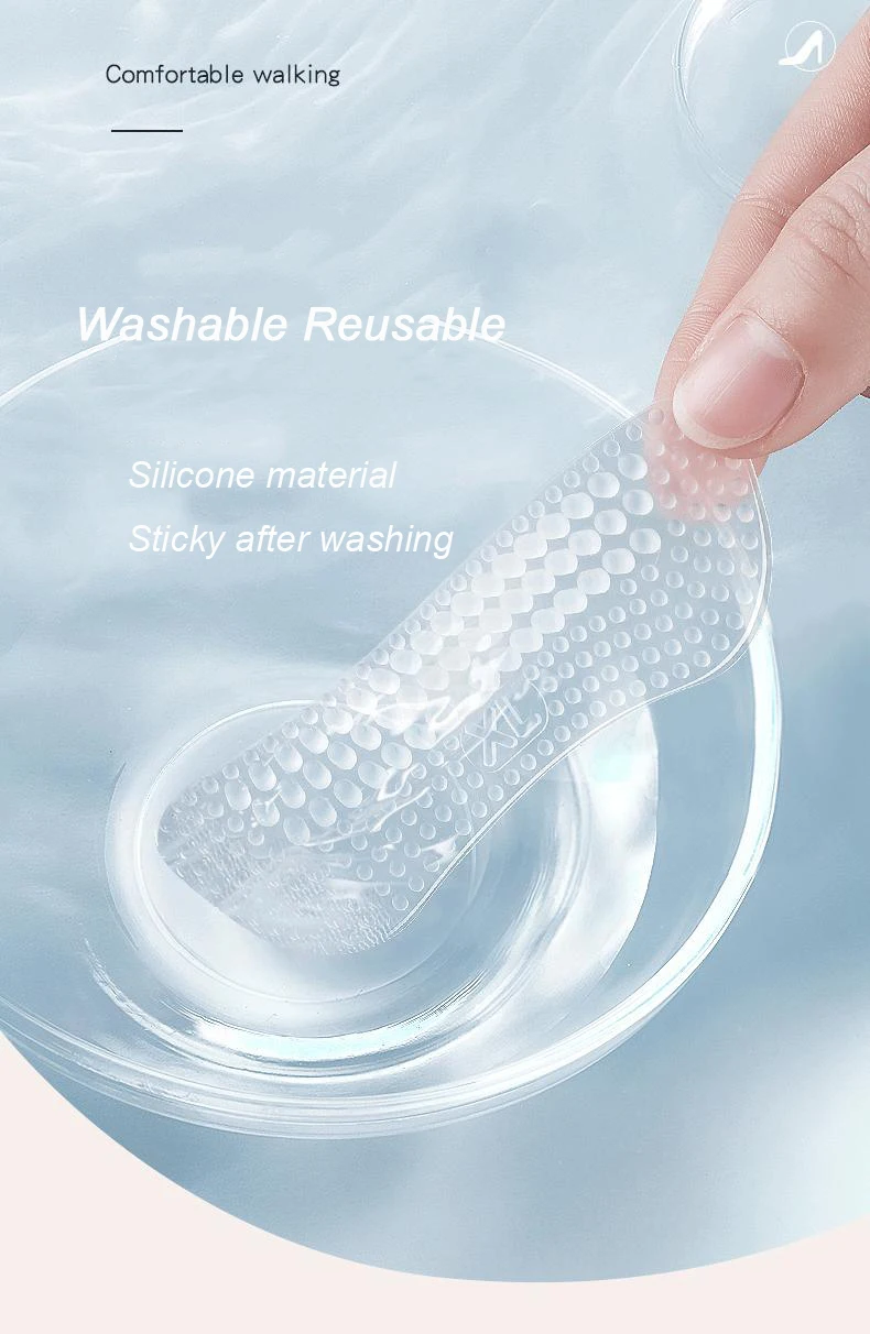 Verbesserte Silikon-Fersenpads, Fersen-Grip für Damen und Herren, Rutschfeste Fersenpolster, Rutschfeste Einlagen, Fußpflege, Fersenschutz – Detail 13